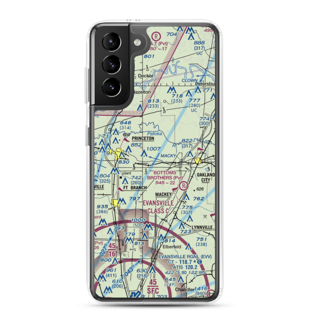 Hollingsworth Airport (II39) VFR Sectional Samsung Case Samsung Galaxy S21 Plus model shown