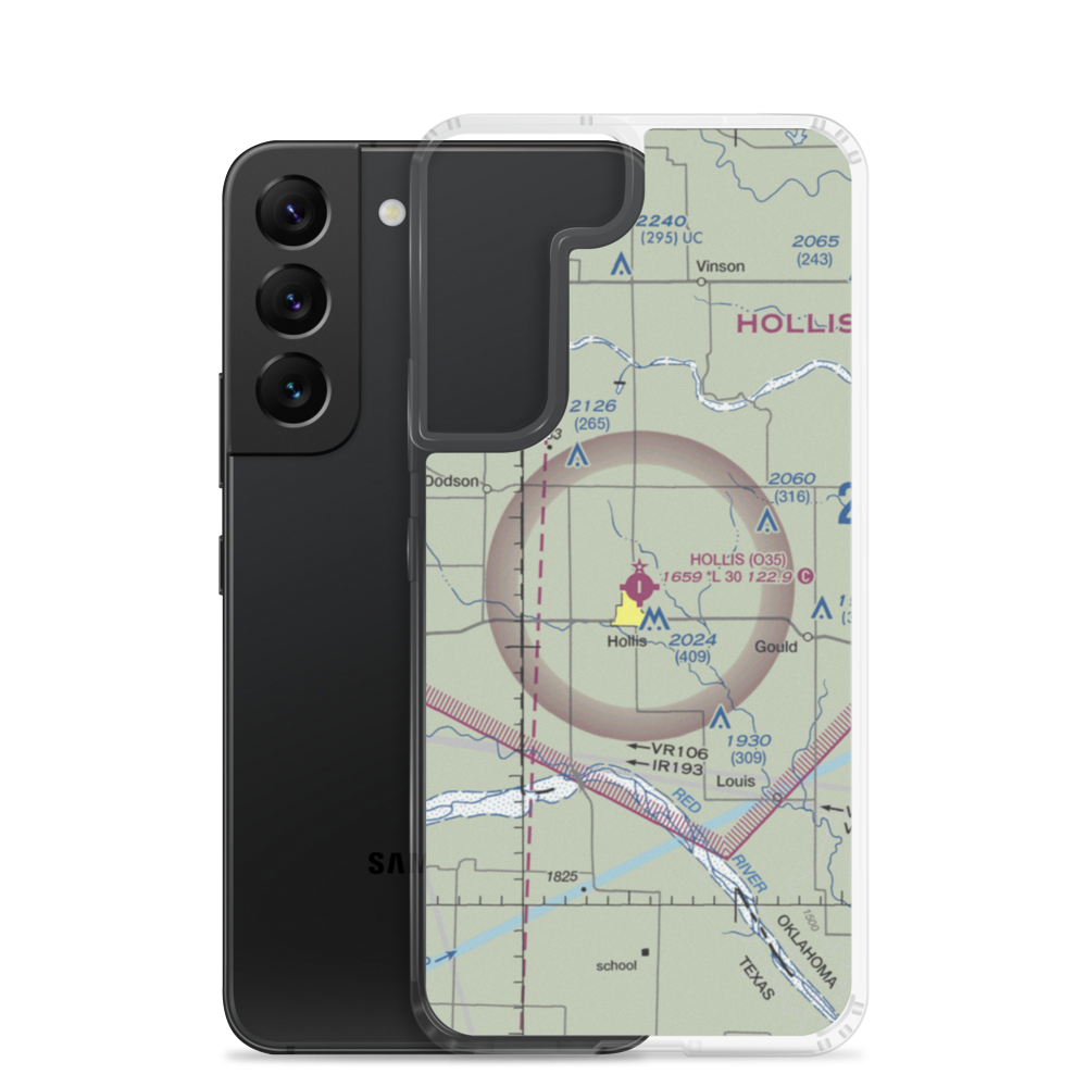 Hollis Municipal Airport (O35) VFR Sectional Samsung Case Samsung Galaxy S22 model shown