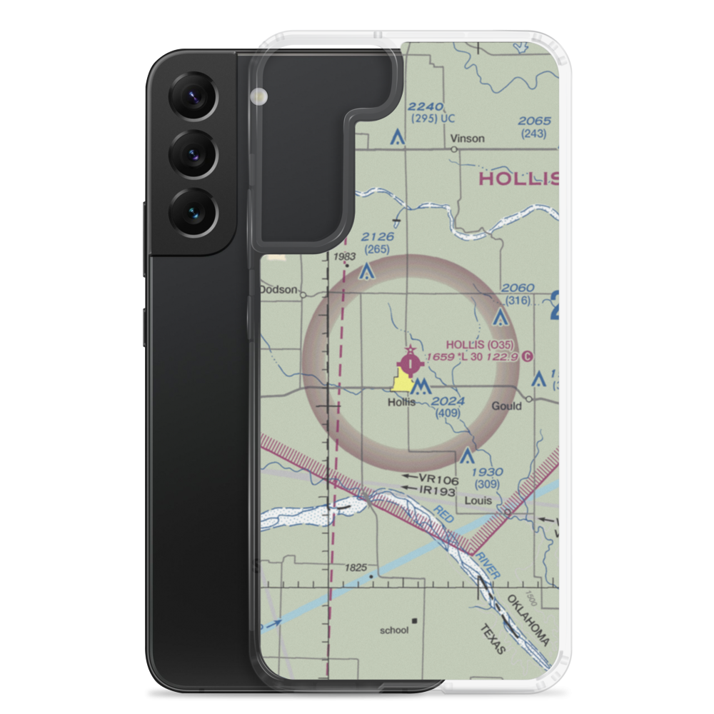 Hollis Municipal Airport (O35) VFR Sectional Samsung Case Samsung Galaxy S22 Plus model shown