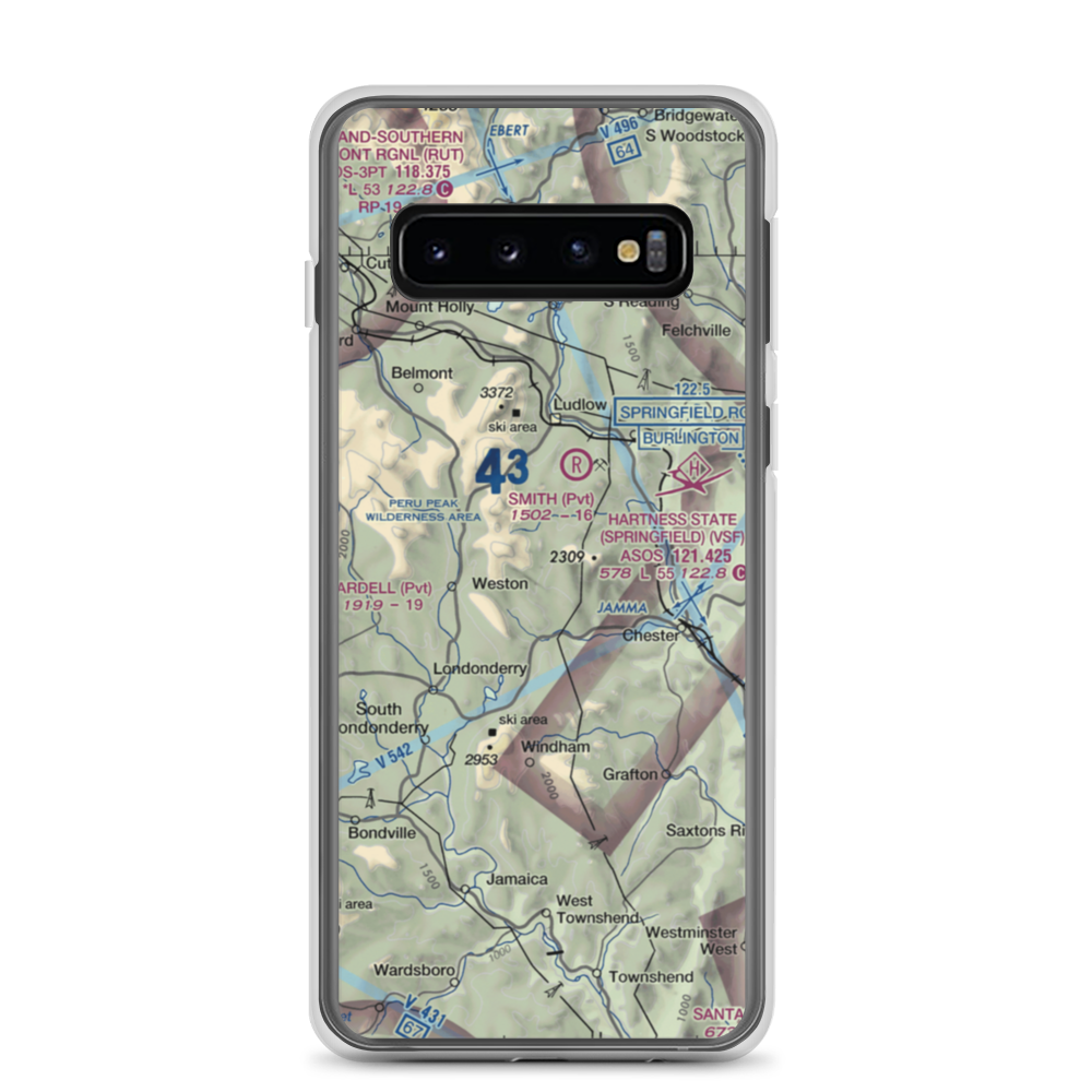 Holloway Airport (VT13) VFR Sectional Samsung Case Samsung Galaxy S10 model shown