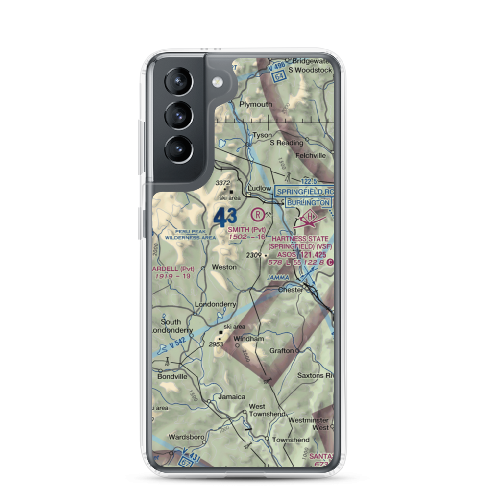 Holloway Airport (VT13) VFR Sectional Samsung Case Samsung Galaxy S21 model shown