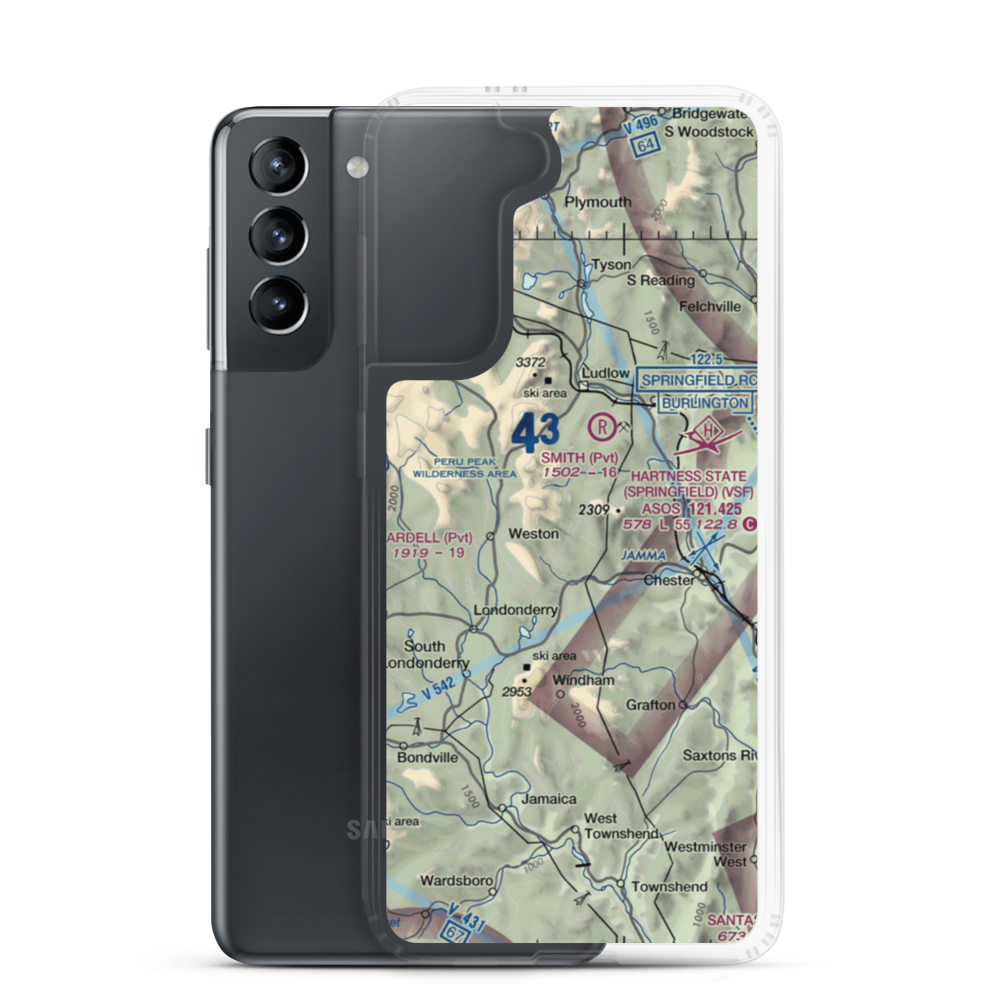 Holloway Airport (VT13) VFR Sectional Samsung Case Samsung Galaxy S21 model shown