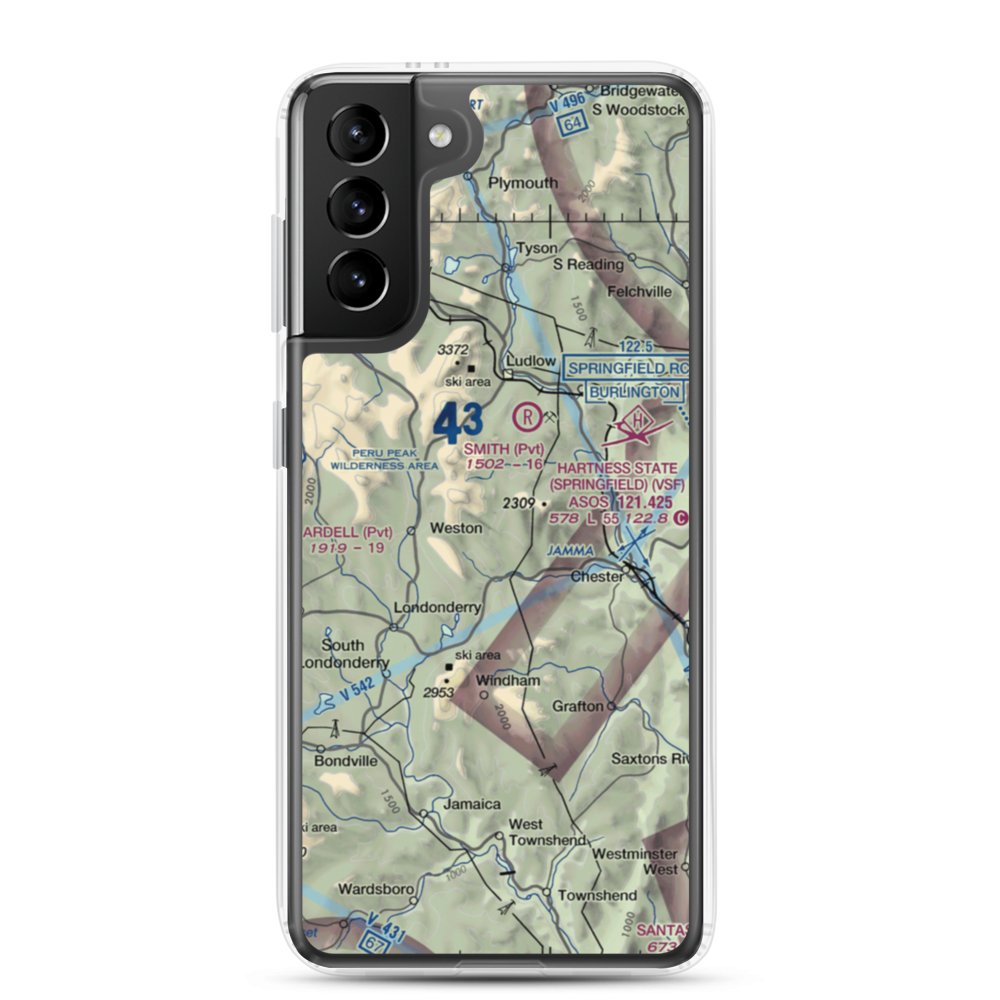 Holloway Airport (VT13) VFR Sectional Samsung Case Samsung Galaxy S21 Plus model shown