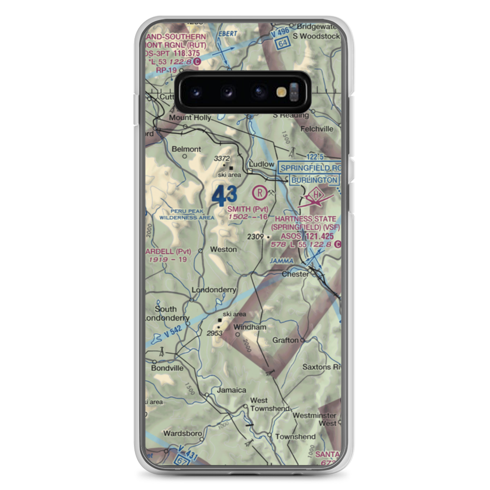Holloway Airport (VT13) VFR Sectional Samsung Case Samsung Galaxy S10+ model shown