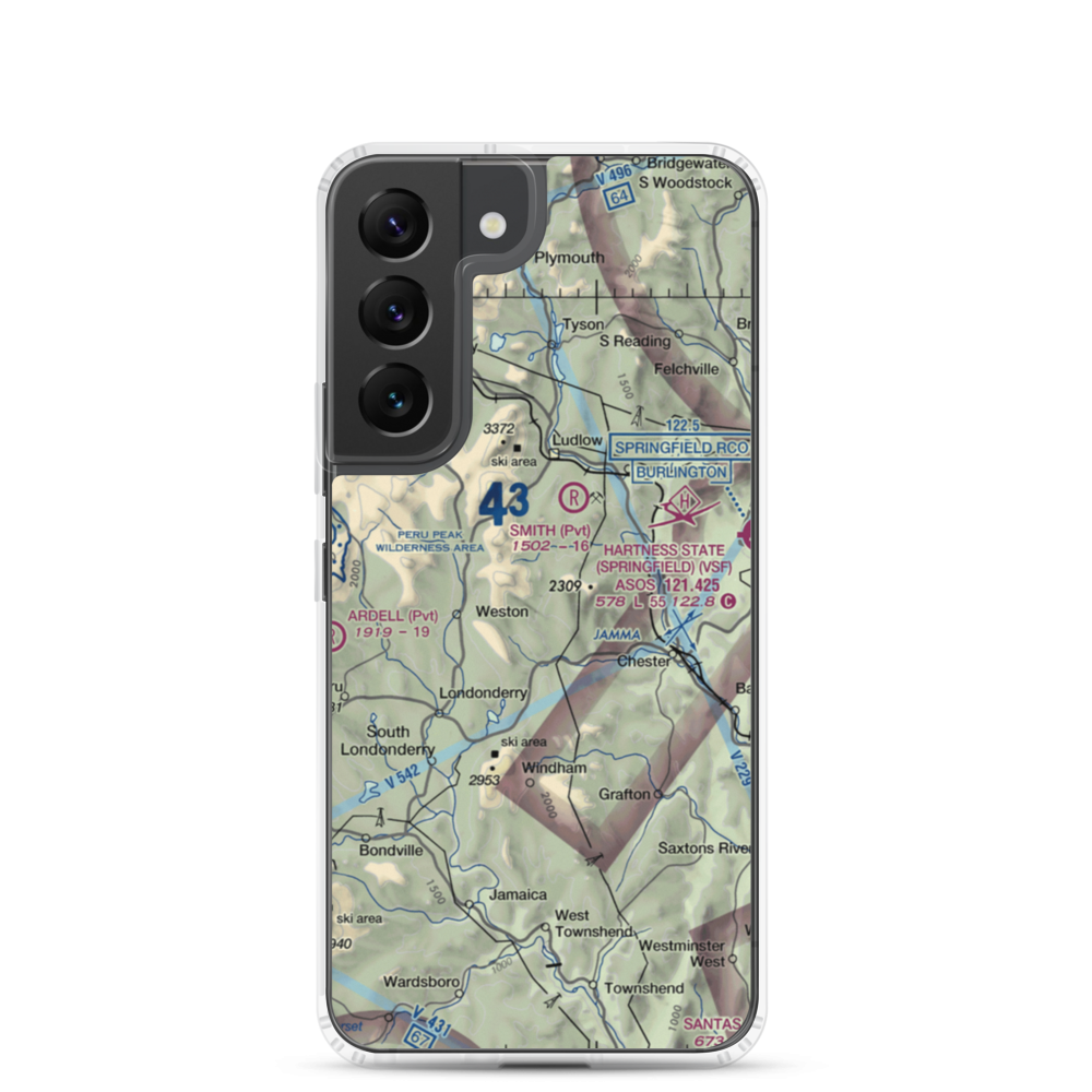 Holloway Airport (VT13) VFR Sectional Samsung Case Samsung Galaxy S22 model shown