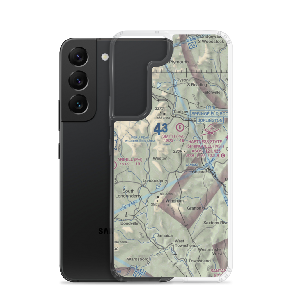 Holloway Airport (VT13) VFR Sectional Samsung Case Samsung Galaxy S22 model shown