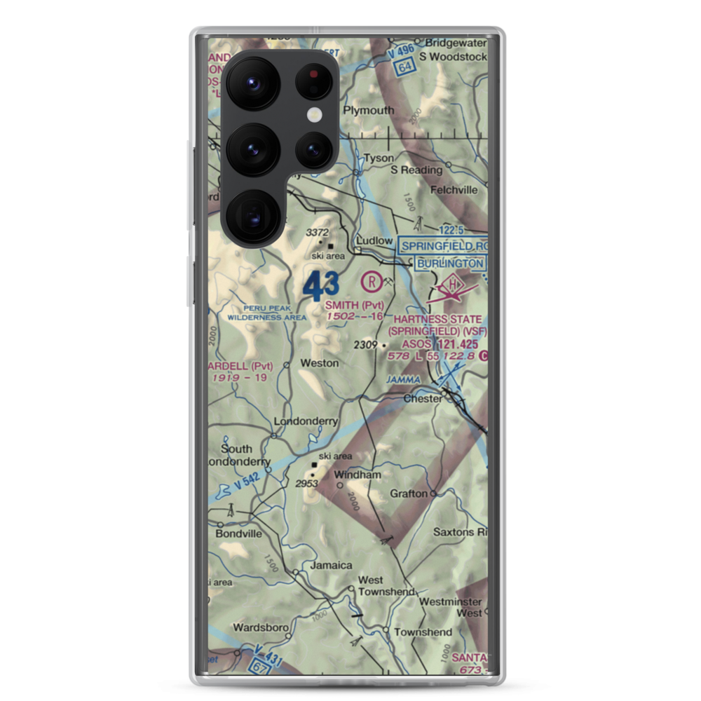 Holloway Airport (VT13) VFR Sectional Samsung Case Samsung Galaxy S22 Ultra model shown