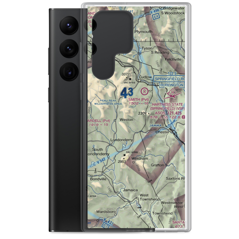 Holloway Airport (VT13) VFR Sectional Samsung Case Samsung Galaxy S22 Ultra model shown