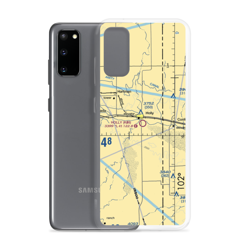 Holly Airport (K08) VFR Sectional Samsung Case Samsung Galaxy S20 model shown
