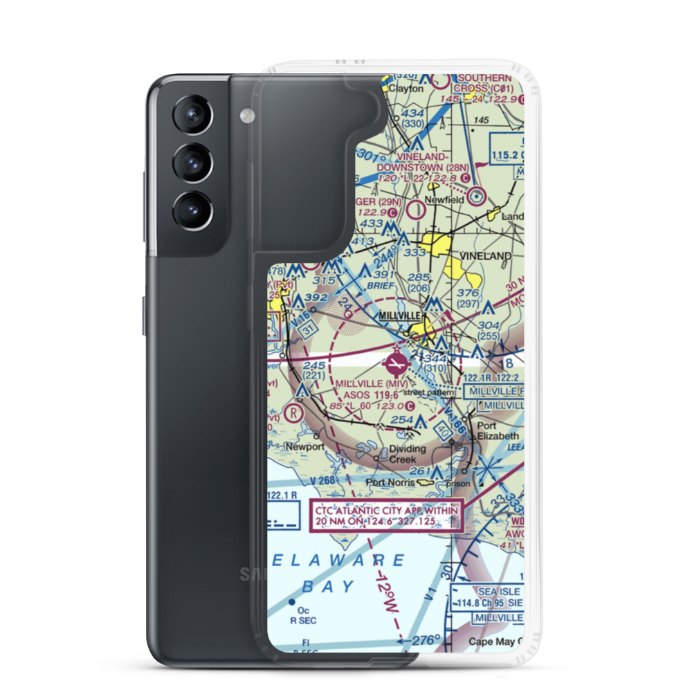 Holly City Heliport (2P5) VFR Sectional Samsung Case Samsung Galaxy S21 model shown