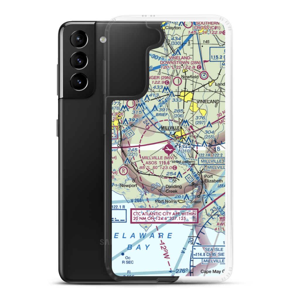 Holly City Heliport (2P5) VFR Sectional Samsung Case Samsung Galaxy S21 Plus model shown
