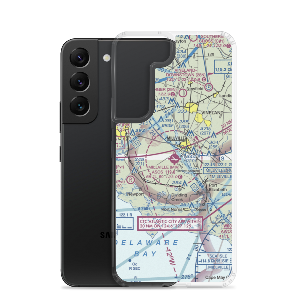 Holly City Heliport (2P5) VFR Sectional Samsung Case Samsung Galaxy S22 model shown