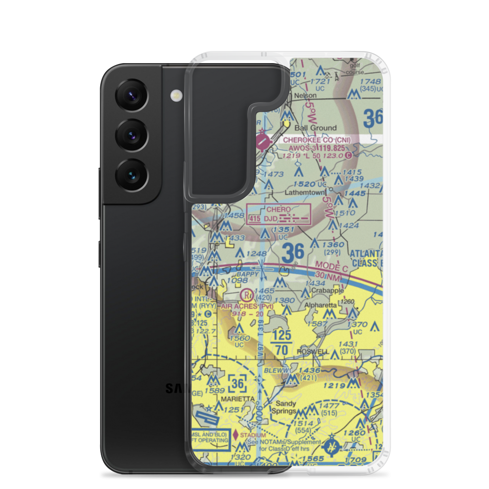 Holly Farm Airport (3GE9) VFR Sectional Samsung Case Samsung Galaxy S22 model shown