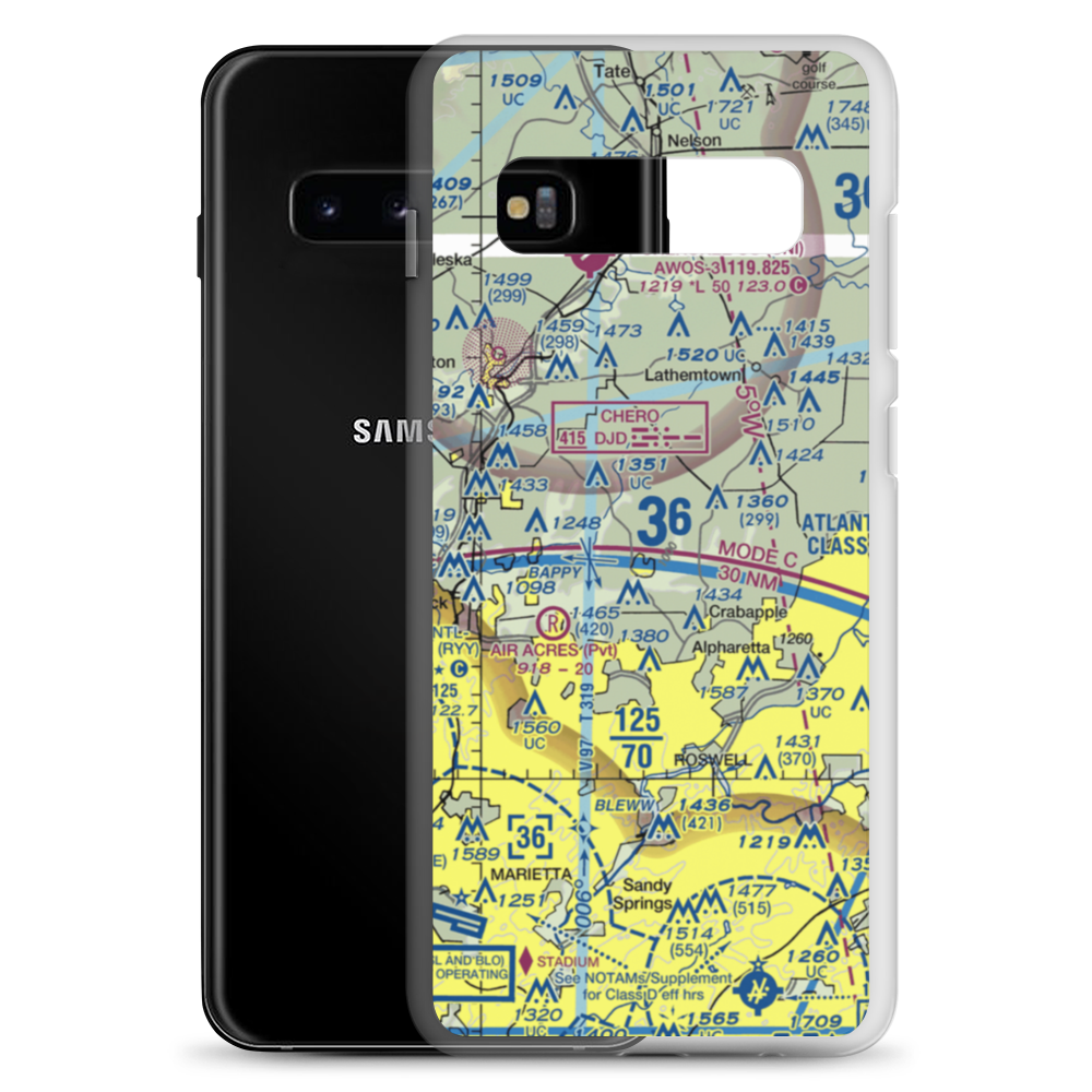 Holly Farm Airport (3GE9) VFR Sectional Samsung Case Samsung Galaxy S10+ model shown