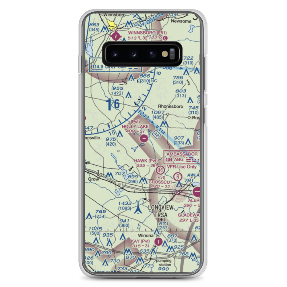 Holly Lake Ranch Airport (16TE) VFR Sectional Samsung Case Samsung Galaxy S10+ model shown