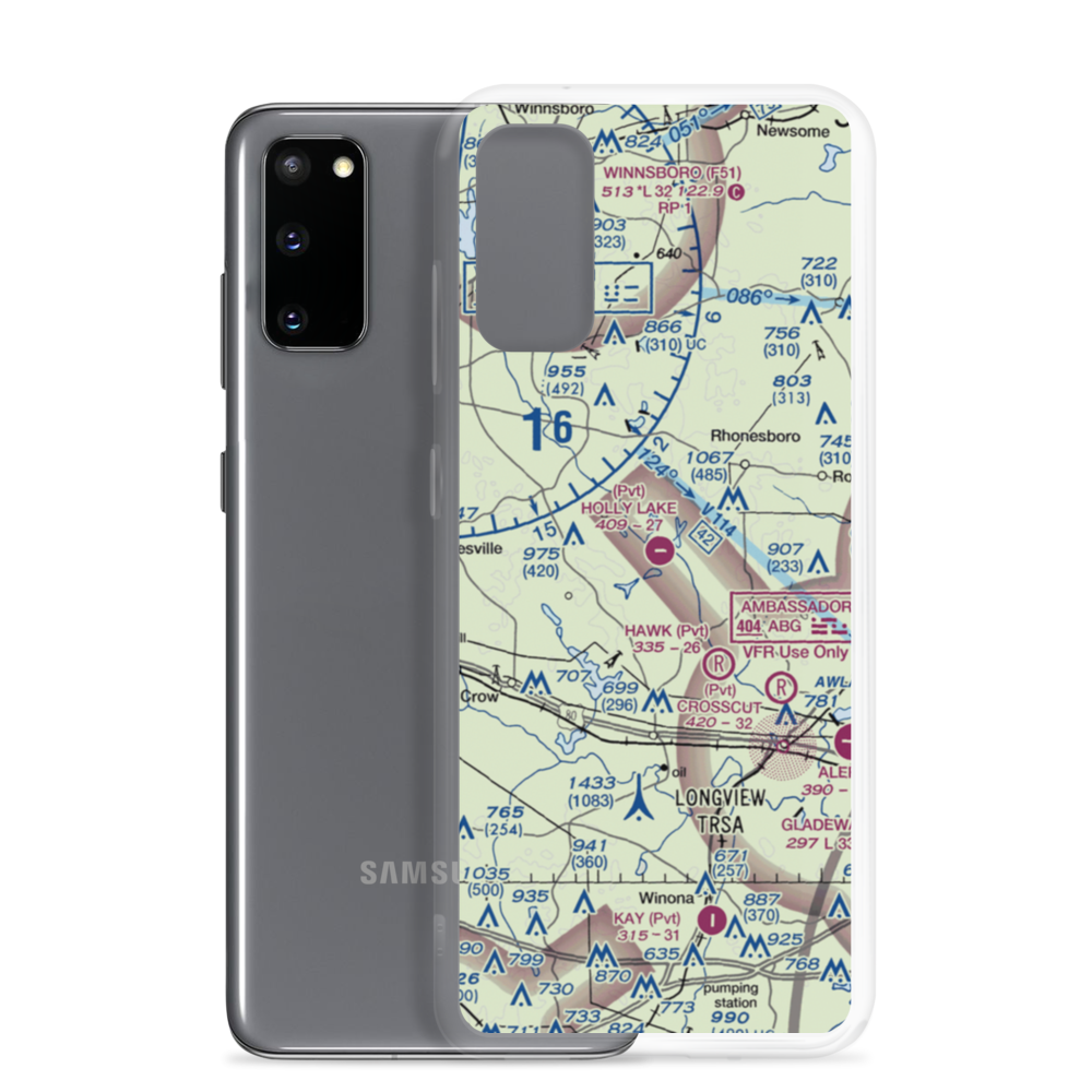 Holly Lake Ranch Airport (16TE) VFR Sectional Samsung Case Samsung Galaxy S20 model shown