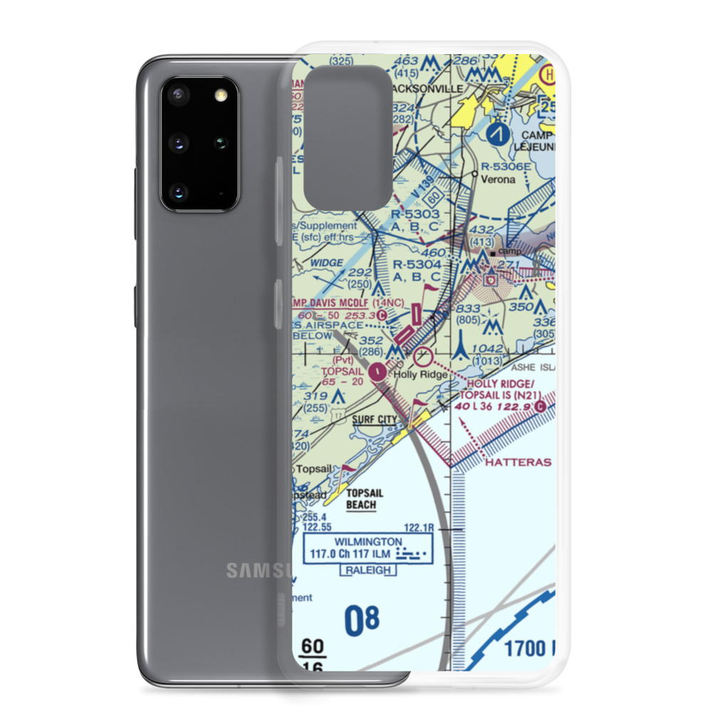 Holly Ridge/Topsail Island Airport (N21) VFR Sectional Samsung Case Samsung Galaxy S20 Plus model shown
