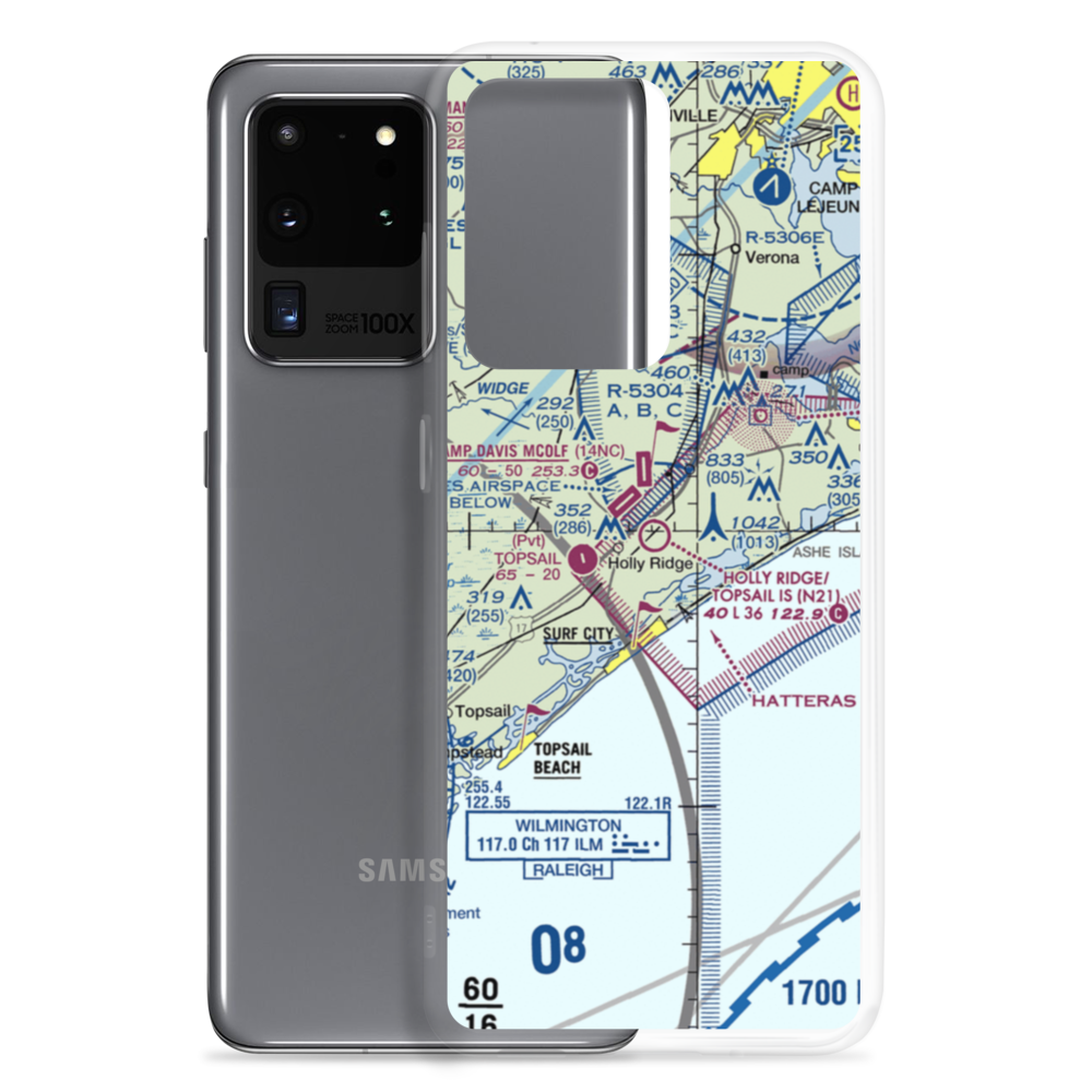 Holly Ridge/Topsail Island Airport (N21) VFR Sectional Samsung Case Samsung Galaxy S20 Ultra model shown