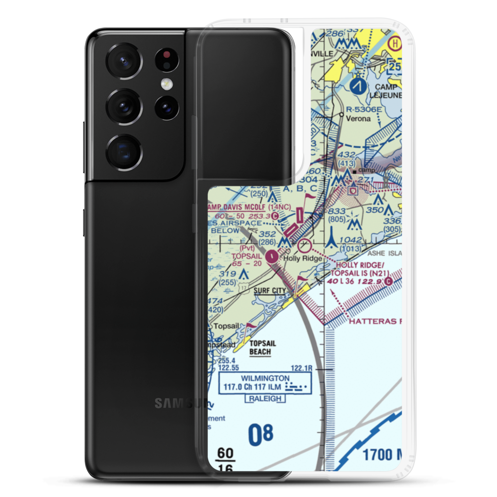 Holly Ridge/Topsail Island Airport (N21) VFR Sectional Samsung Case Samsung Galaxy S21 Ultra model shown