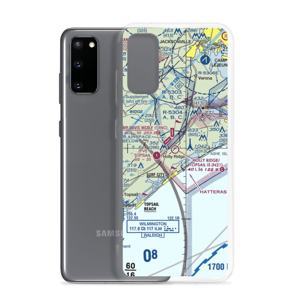 Holly Ridge/Topsail Island Airport (N21) VFR Sectional Samsung Case Samsung Galaxy S20 model shown