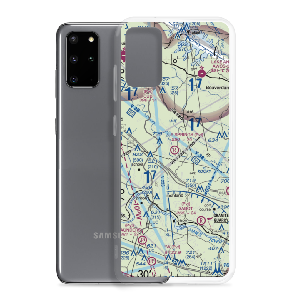 Holly Springs Airport (80VA) VFR Sectional Samsung Case Samsung Galaxy S20 Plus model shown