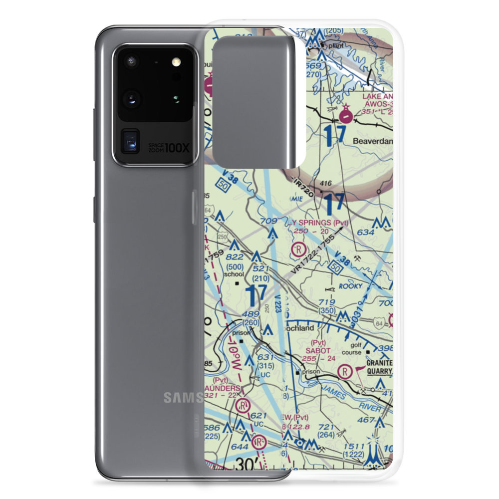 Holly Springs Airport (80VA) VFR Sectional Samsung Case Samsung Galaxy S20 Ultra model shown