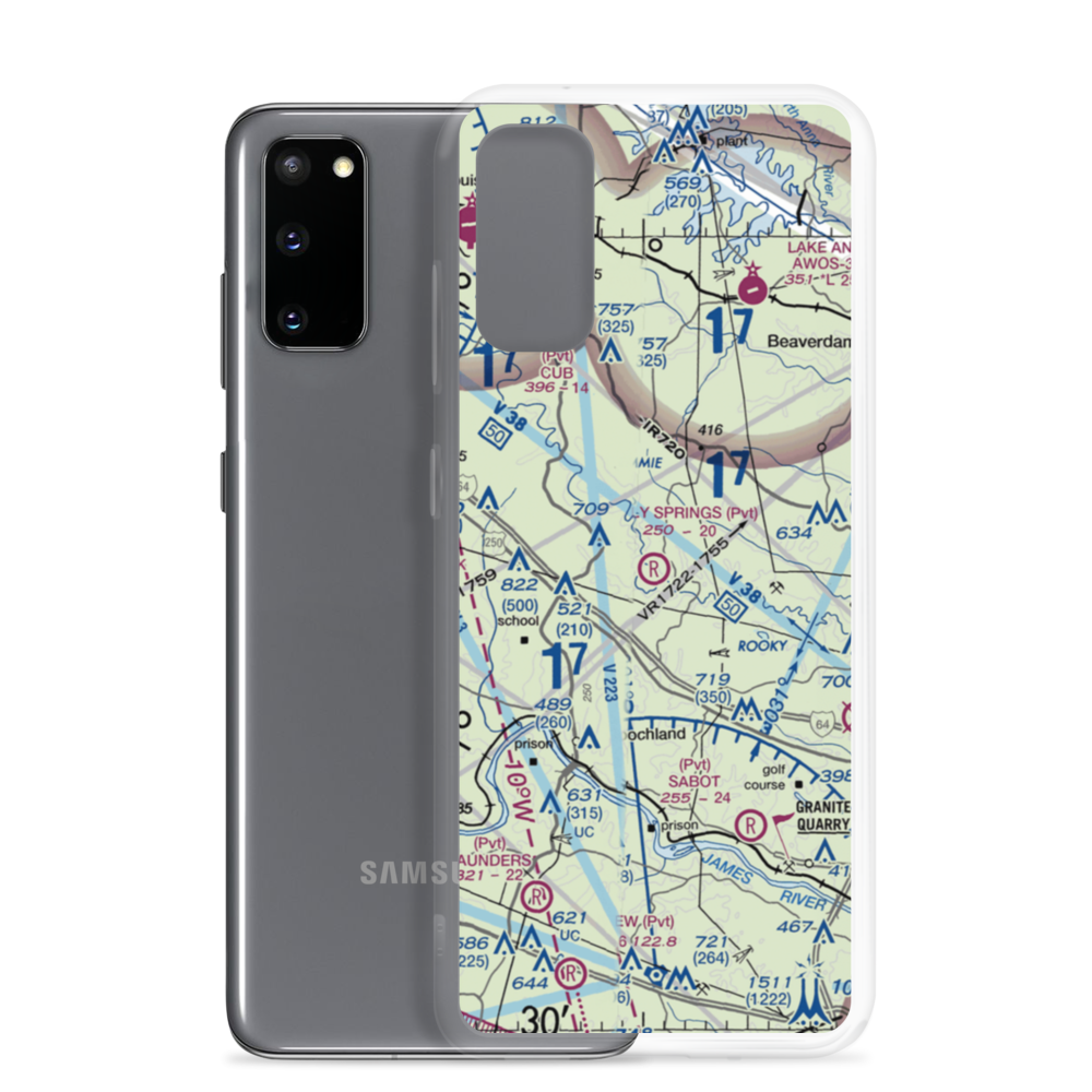 Holly Springs Airport (80VA) VFR Sectional Samsung Case Samsung Galaxy S20 model shown