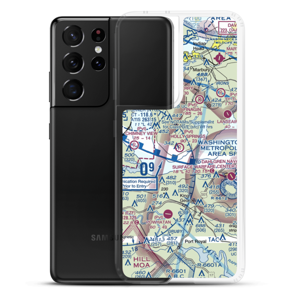Holly Springs Farm Airport (MD55) VFR Sectional Samsung Case Samsung Galaxy S21 Ultra model shown