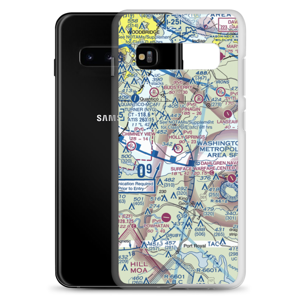 Holly Springs Farm Airport (MD55) VFR Sectional Samsung Case Samsung Galaxy S10+ model shown