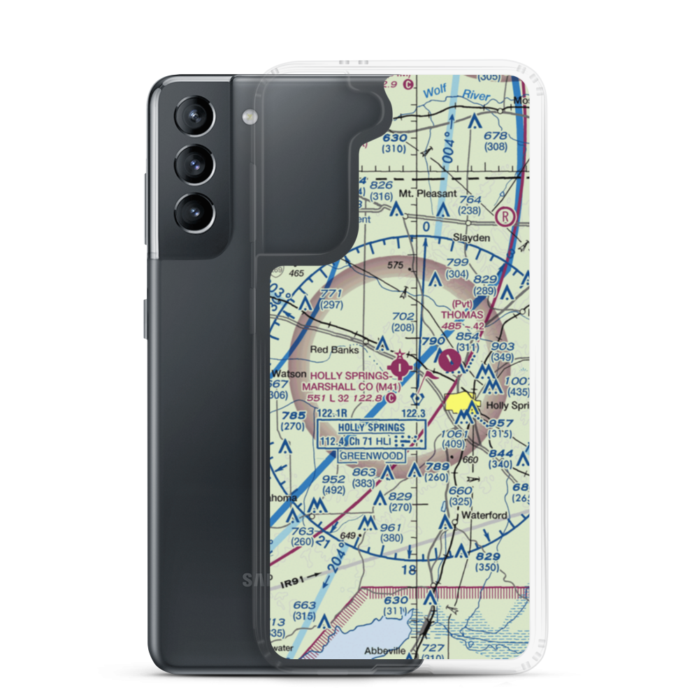 Holly Springs Marshall County Airport (M41) VFR Sectional Samsung Case Samsung Galaxy S21 model shown