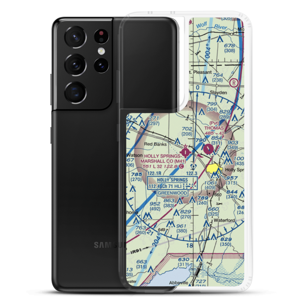 Holly Springs Marshall County Airport (M41) VFR Sectional Samsung Case Samsung Galaxy S21 Ultra model shown