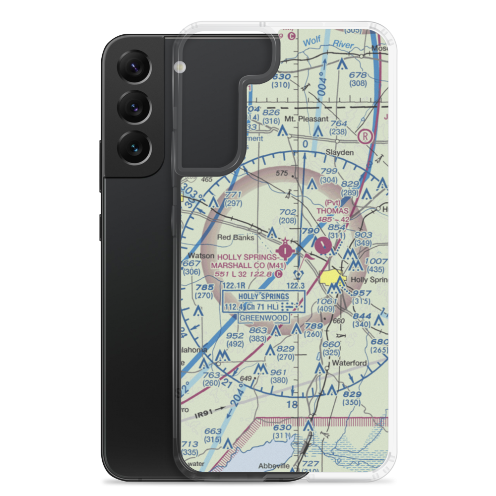Holly Springs Marshall County Airport (M41) VFR Sectional Samsung Case Samsung Galaxy S22 Plus model shown