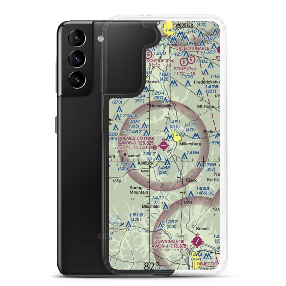 Holmes County Airport (10G) VFR Sectional Samsung Case Samsung Galaxy S21 Plus model shown