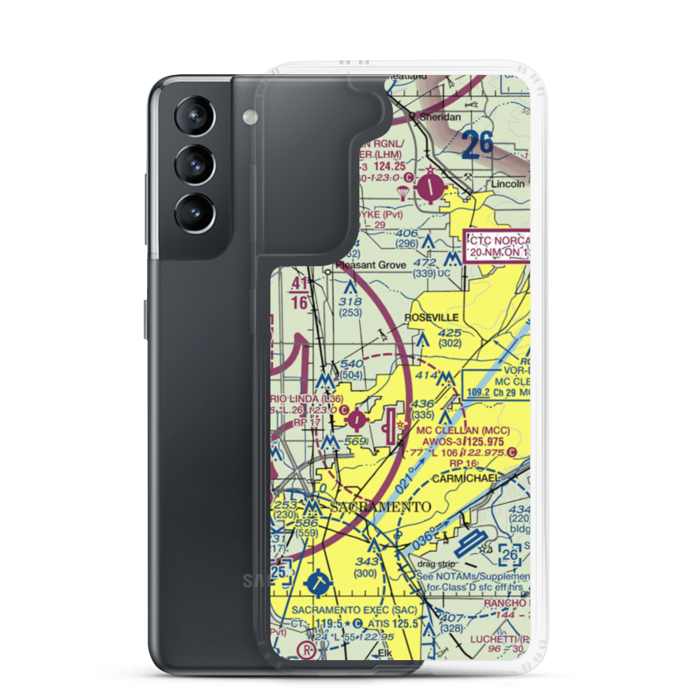 Holtsmans Airport (CA16) VFR Sectional Samsung Case Samsung Galaxy S21 model shown