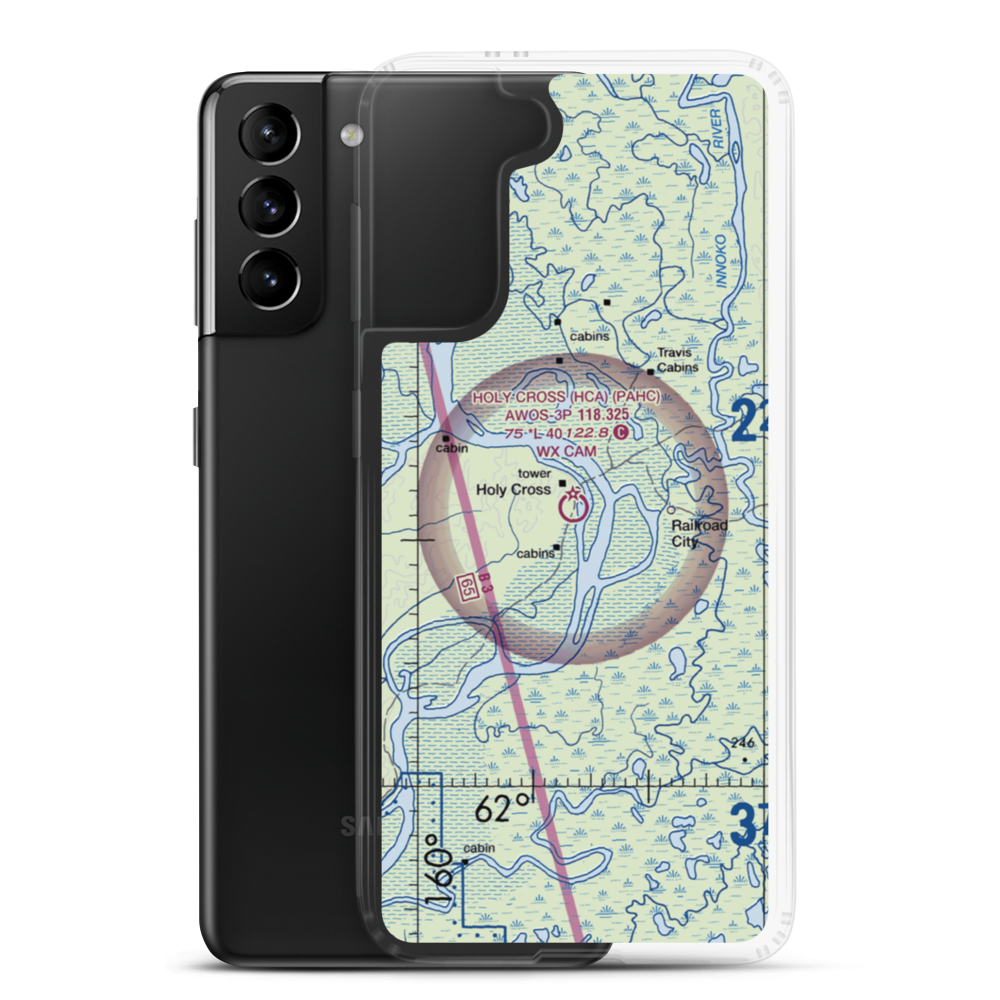 Holy Cross Airport (HCA) VFR Sectional Samsung Case Samsung Galaxy S21 Plus model shown