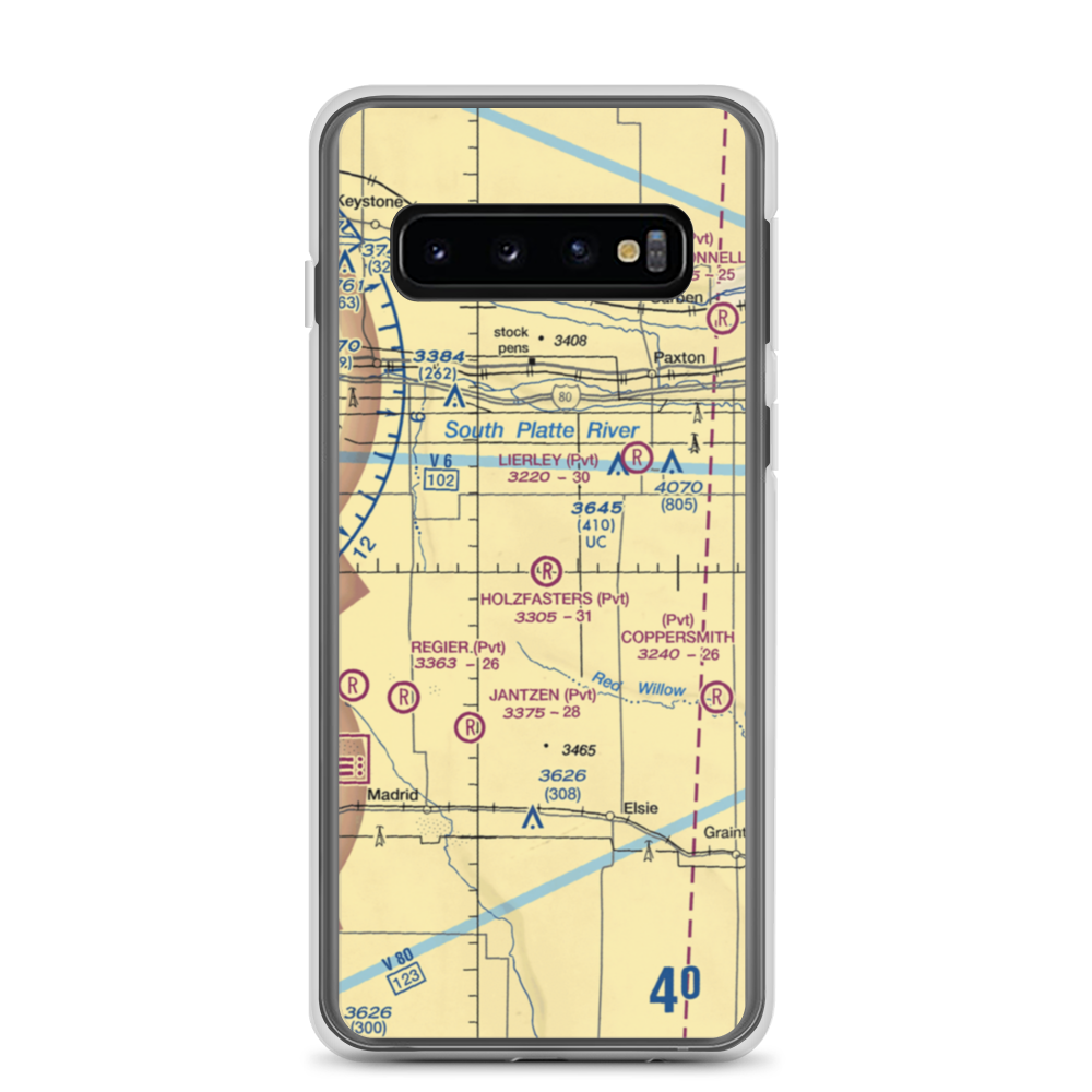 Holzfaster's Airport (4NE9) VFR Sectional Samsung Case Samsung Galaxy S10 model shown