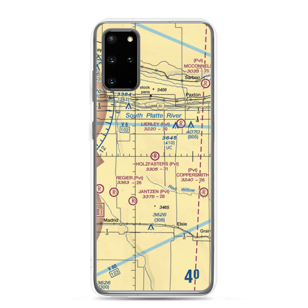 Holzfaster's Airport (4NE9) VFR Sectional Samsung Case Samsung Galaxy S20 Plus model shown