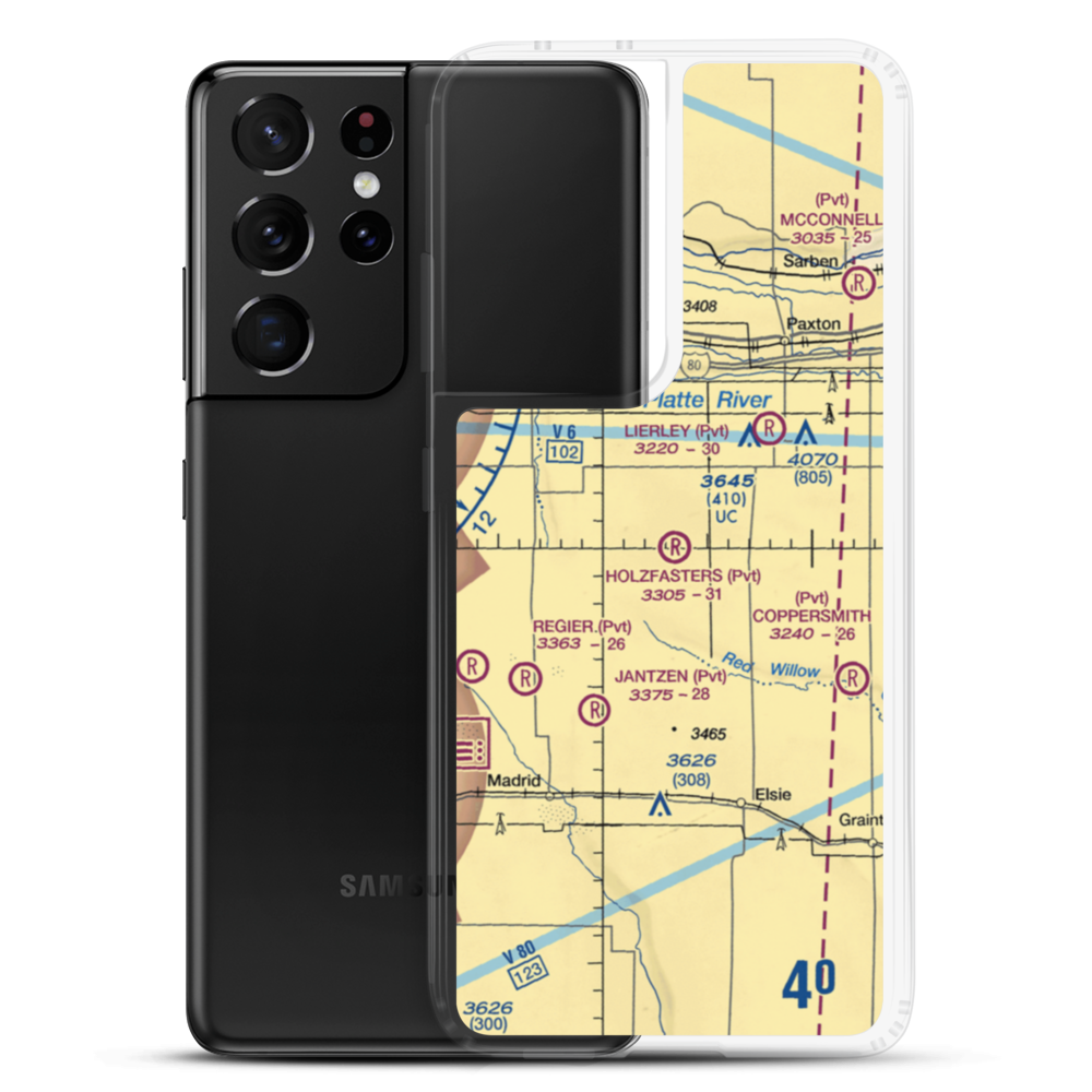 Holzfaster's Airport (4NE9) VFR Sectional Samsung Case Samsung Galaxy S21 Ultra model shown