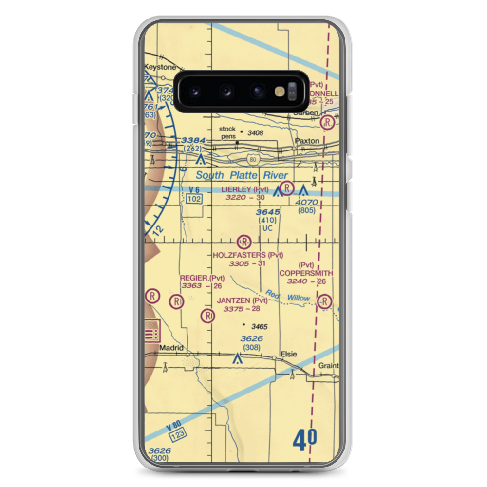 Holzfaster's Airport (4NE9) VFR Sectional Samsung Case Samsung Galaxy S10+ model shown