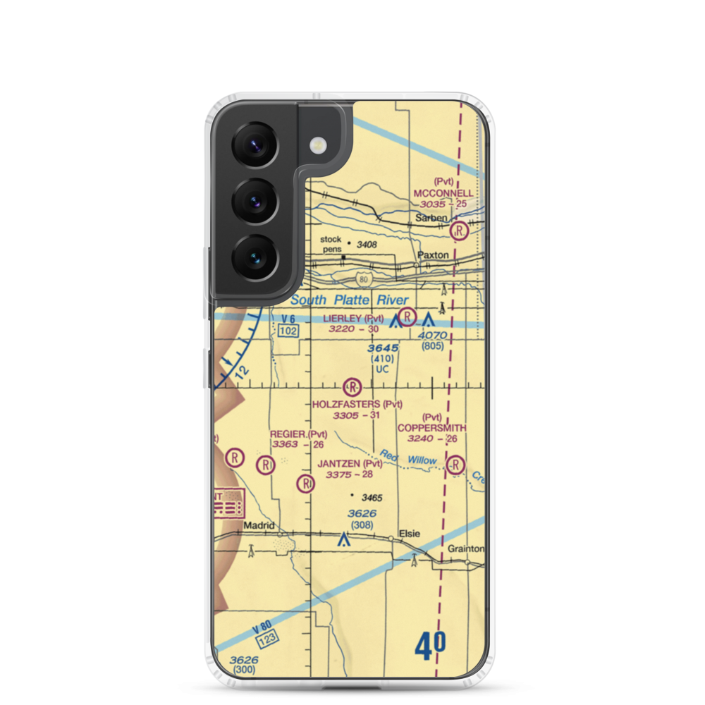 Holzfaster's Airport (4NE9) VFR Sectional Samsung Case Samsung Galaxy S22 model shown