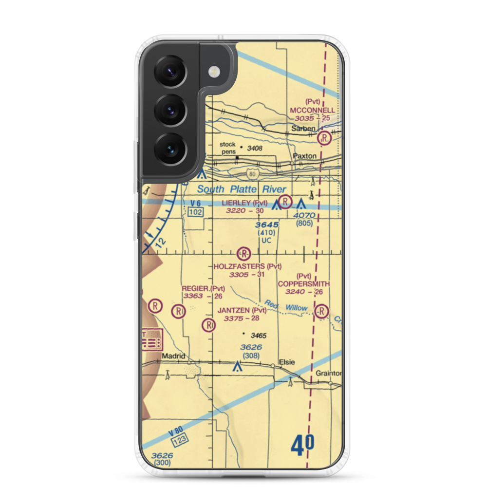 Holzfaster's Airport (4NE9) VFR Sectional Samsung Case Samsung Galaxy S22 Plus model shown