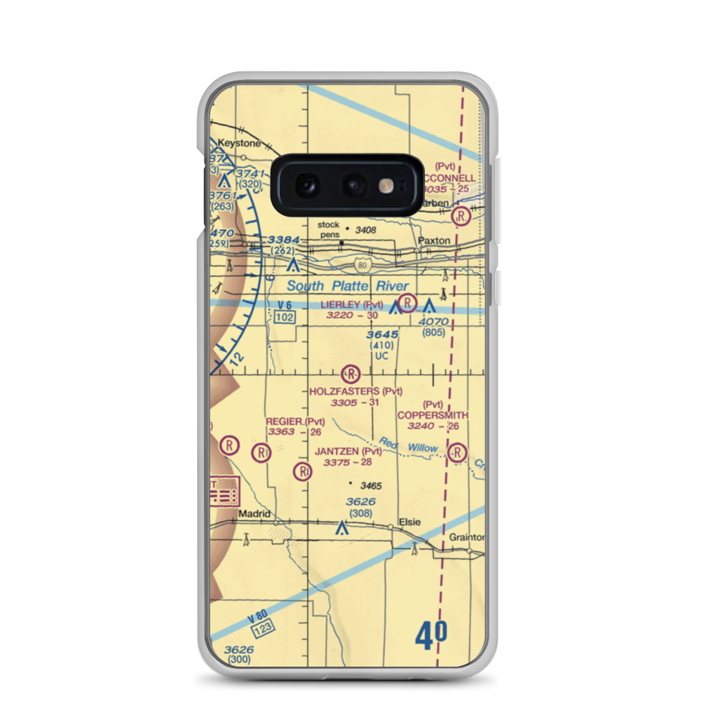 Holzfaster's Airport (4NE9) VFR Sectional Samsung Case Samsung Galaxy S10e model shown