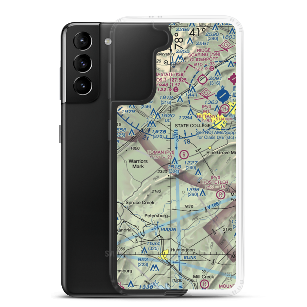 Homan Airport (47PA) VFR Sectional Samsung Case Samsung Galaxy S21 Plus model shown