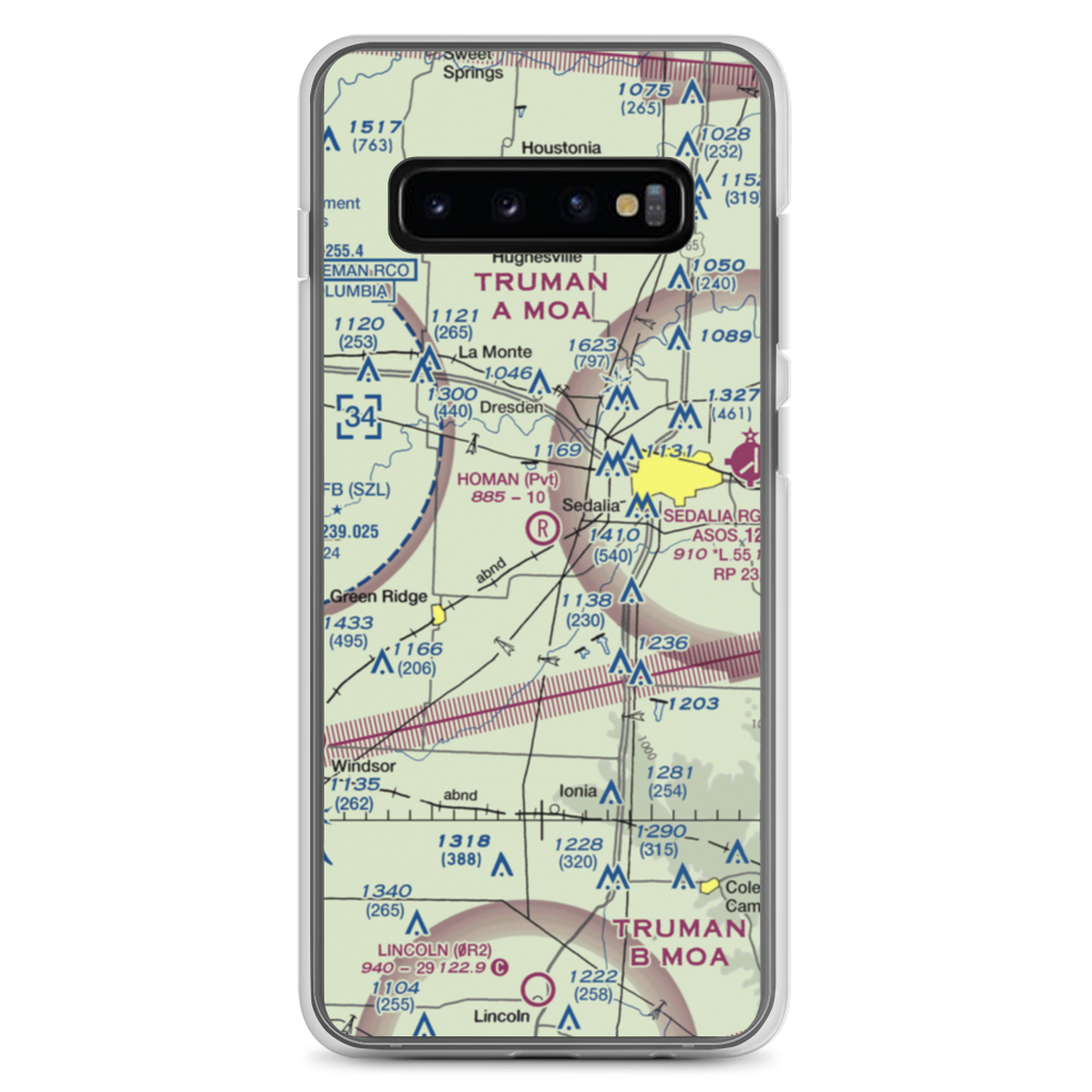 Homan Field (MO08) VFR Sectional Samsung Case Samsung Galaxy S10+ model shown