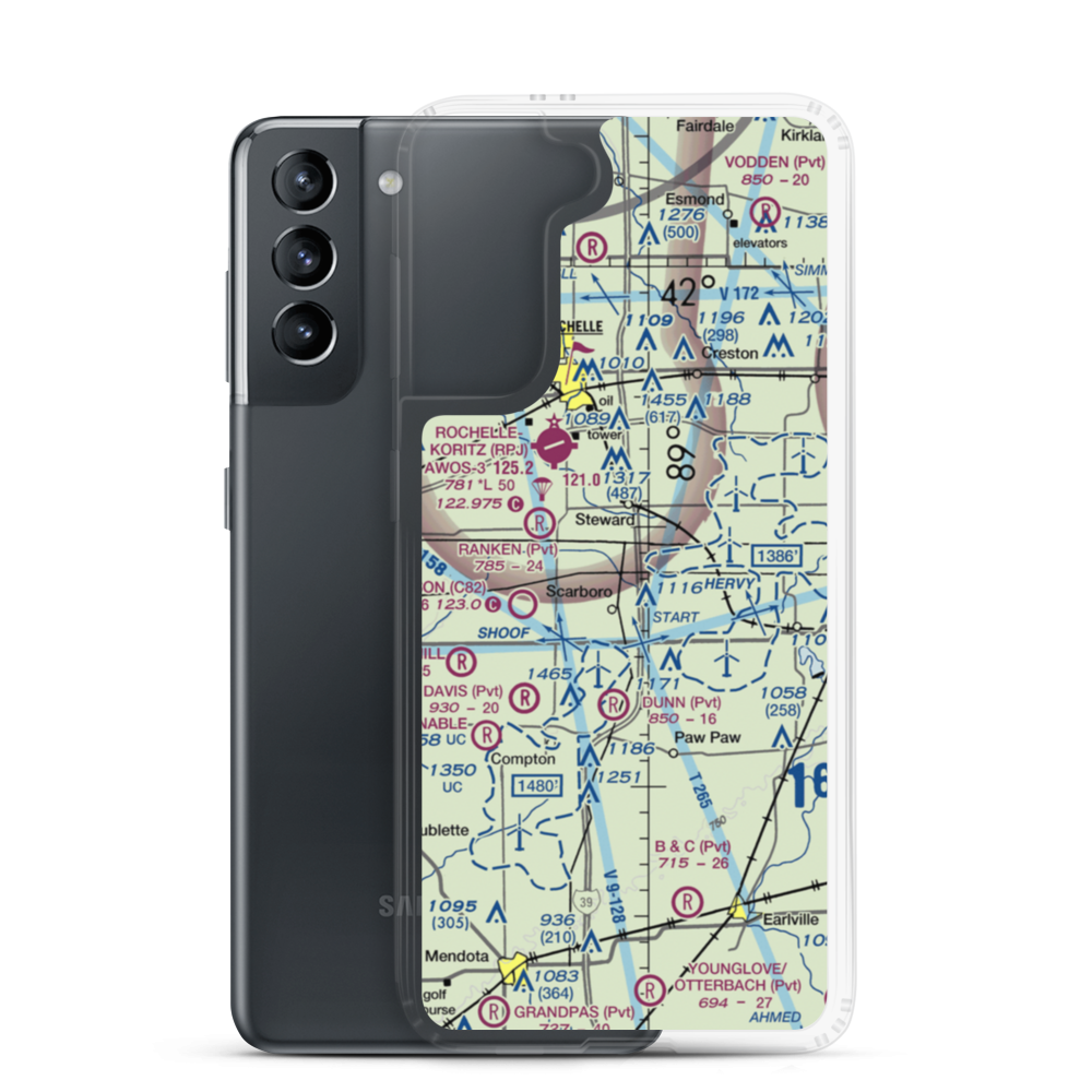 Home Free Airport (3IL7) VFR Sectional Samsung Case Samsung Galaxy S21 model shown