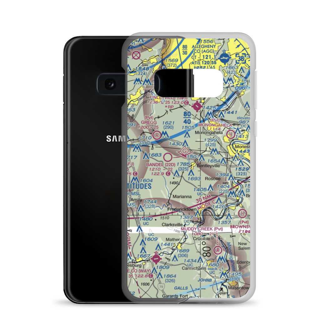 Home Safe Airport (PS87) VFR Sectional Samsung Case Samsung Galaxy S10e model shown