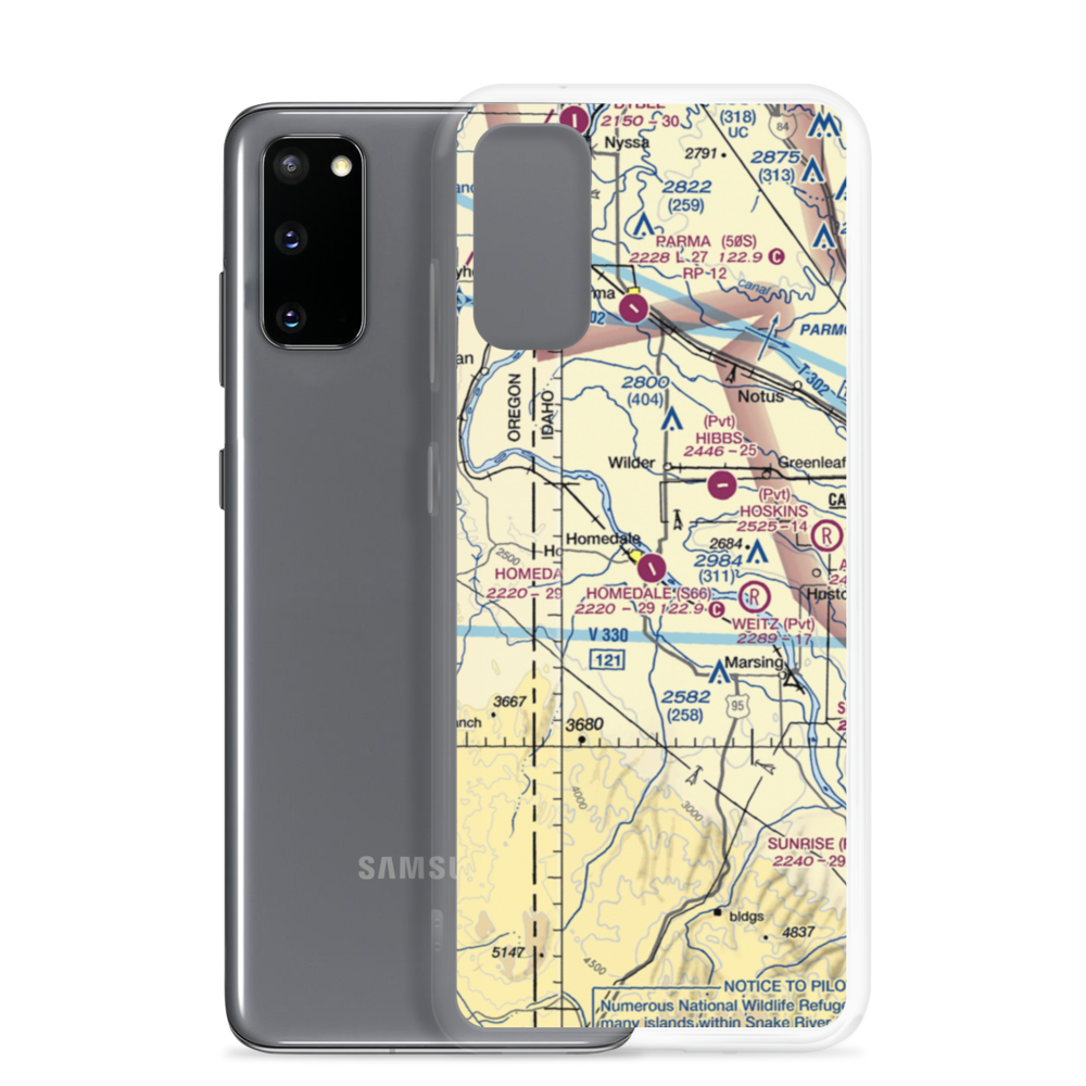 Homedale Municipal Airport (S66) VFR Sectional Samsung Case Samsung Galaxy S20 model shown