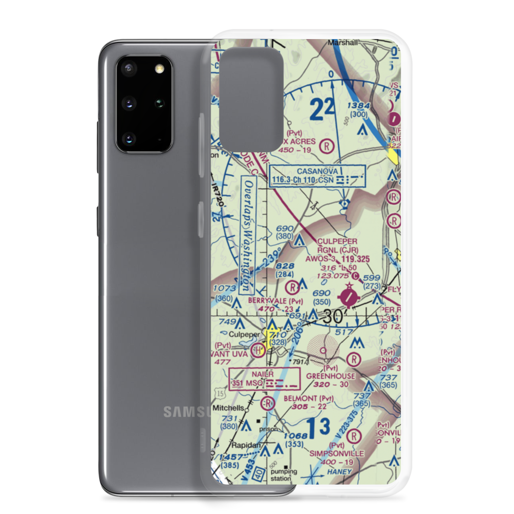 Homeland Airport (VA67) VFR Sectional Samsung Case Samsung Galaxy S20 Plus model shown