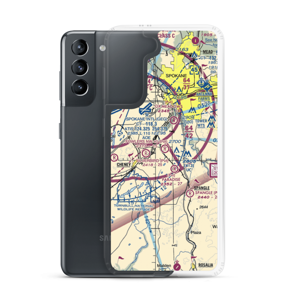 Homeport Airport (11WA) VFR Sectional Samsung Case Samsung Galaxy S21 model shown