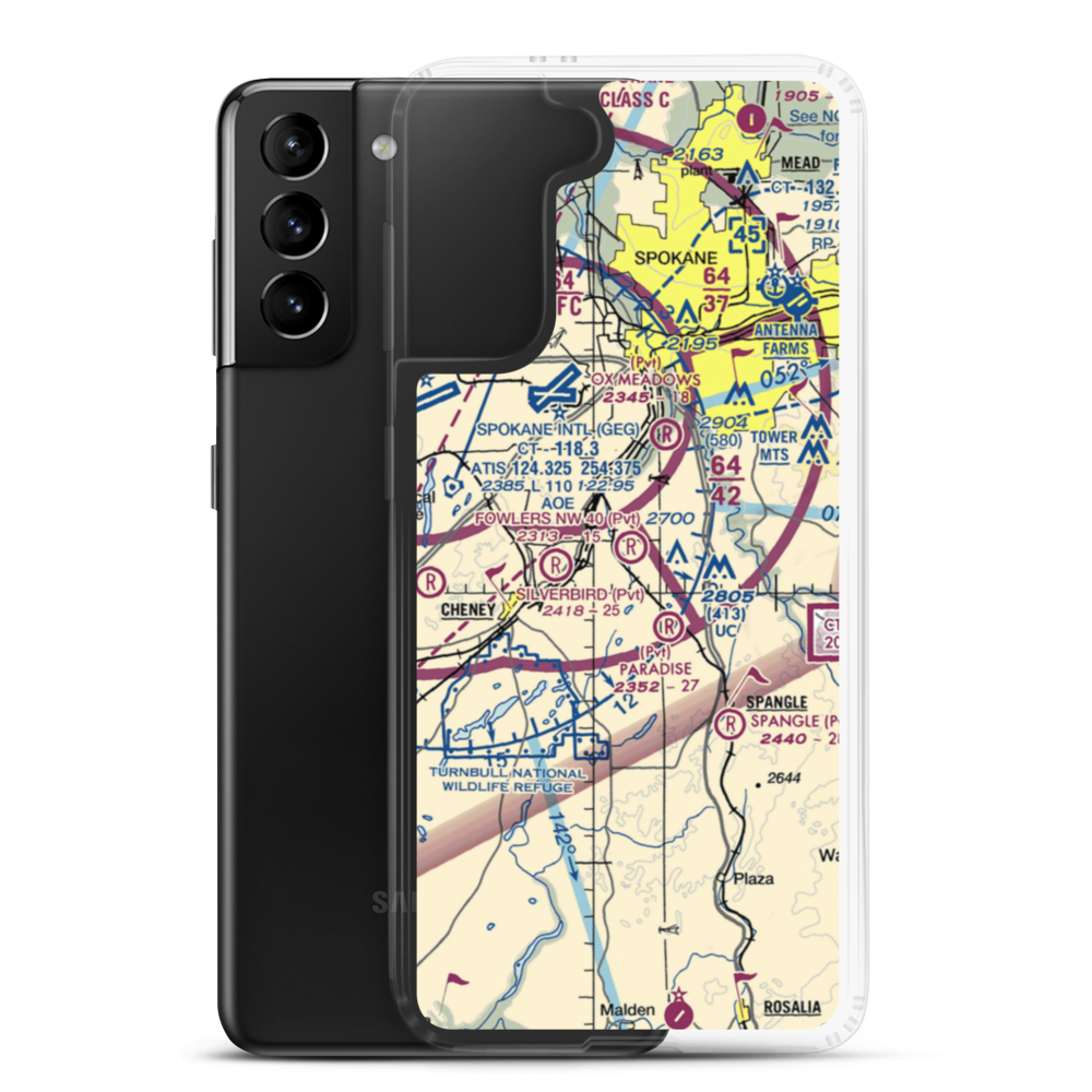 Homeport Airport (11WA) VFR Sectional Samsung Case Samsung Galaxy S21 Plus model shown